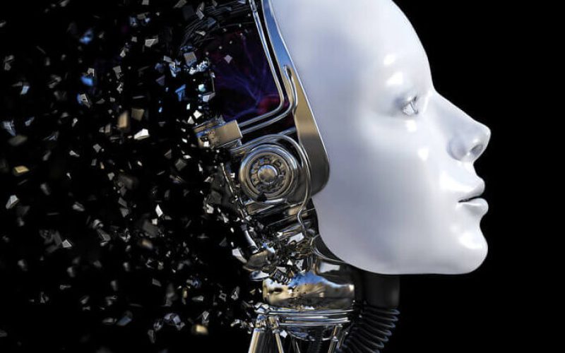 3d,Rendering,Of,The,Head,Of,A,Female,Robot.,The