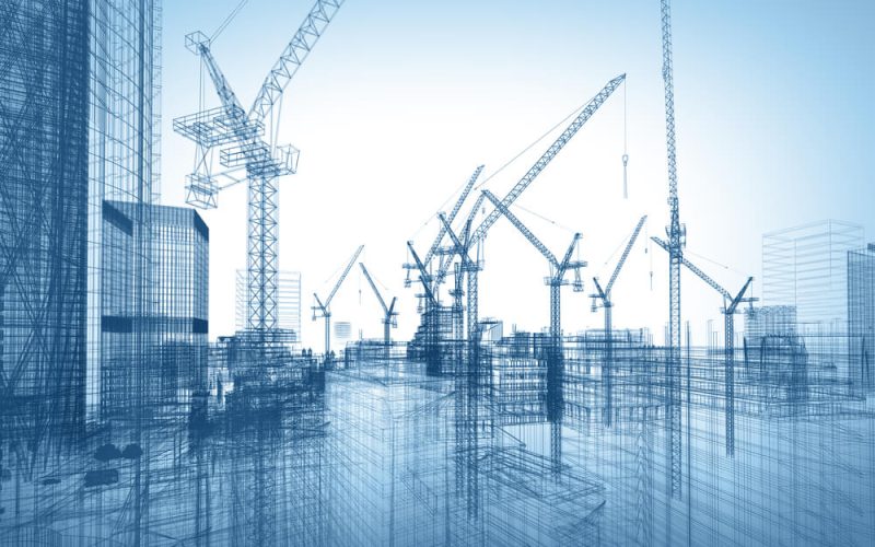 Construction,Site;,3d,Illustration
