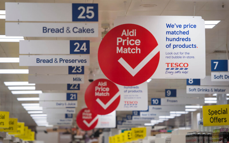 Image ©Licensed to Parsons Media. 27/03/2020. Stevenage, United Kingdom. Social Distancing  at Stevenage Tesco Extra. Picture by Ben Stevens / Parsons Media