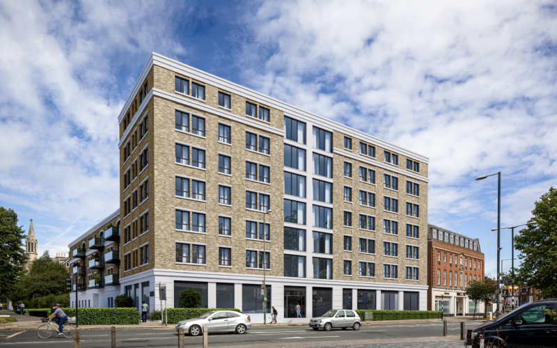 Architectural rendering of the approved hotel and apartment redevelopment at Kingston Bridge House