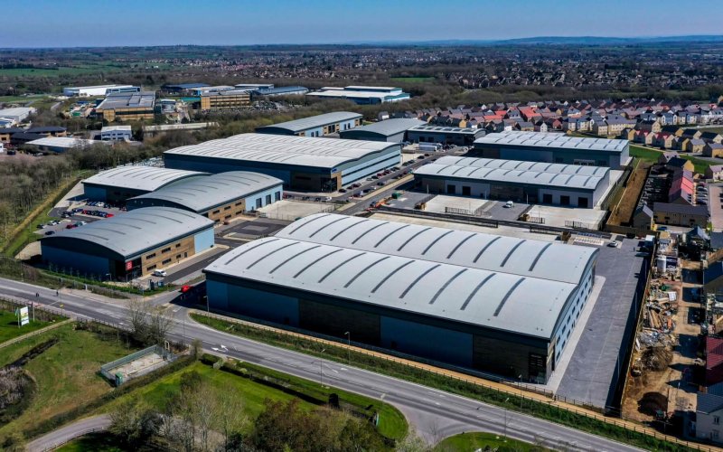 Aerial view of Tungsten Park Witney practically completed to deliver 14 new units all fully let or sold[1]