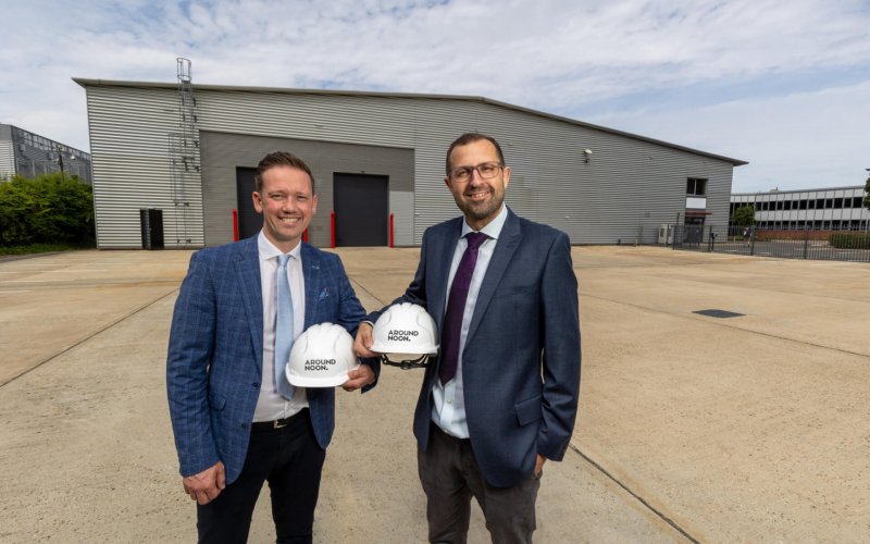 Photos © Joel Chant / www.joelchant.com
Around Noon - 

The photo is to announce the expansion of Around Noon in London – they are moving to a bigger site in Slough Trading Estate.They are also creating new jobs and have won new contracts.
The photos show: Gareth Chambers and Wes Jenkins with the new site in the background (where work is ongoing to get it ready for them to move into).