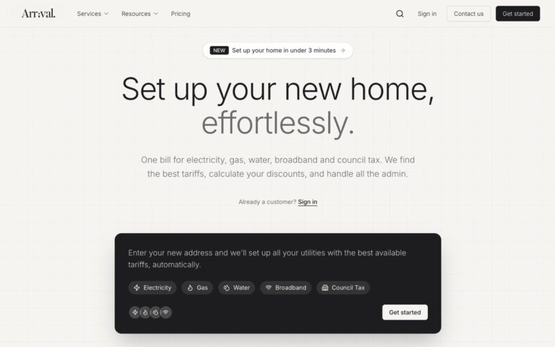 Arrival Homepage