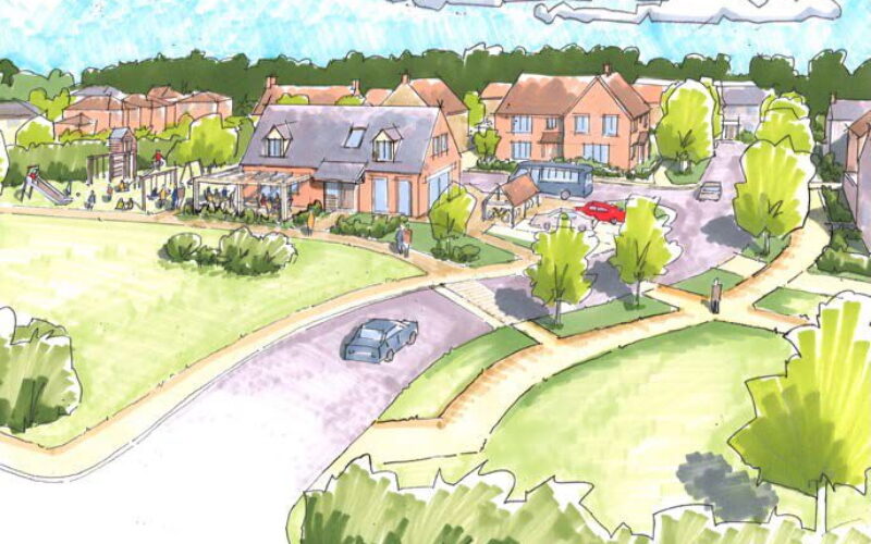 Artist drawing of new homes at Ashford Hill