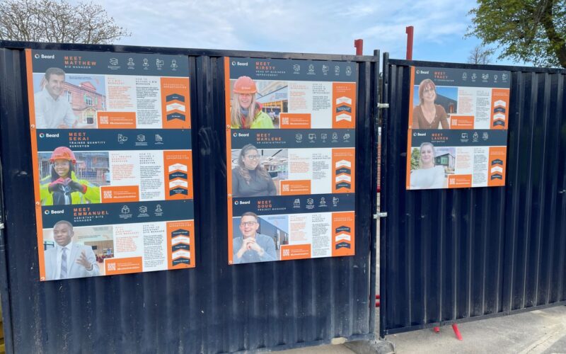 Careers boards on hoarding[88]
