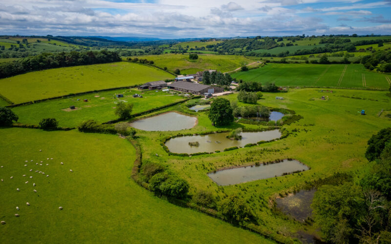 Aerial view of a farm