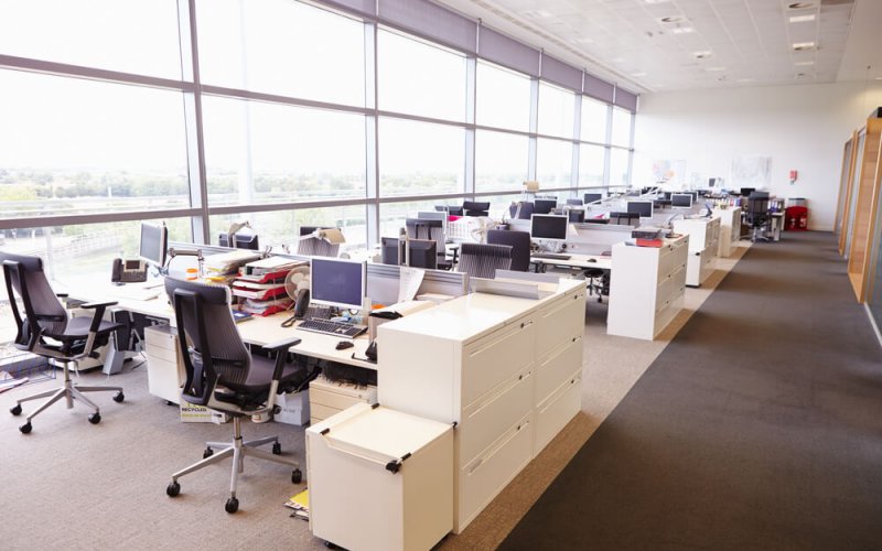 Large,Open,Plan,Office,Interior,Without,People