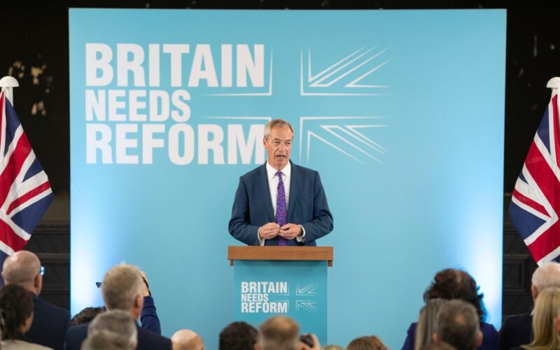 Merthyr,Tydfil,,Wales,,Uk.,June,17,2024:,Nigel,Farage,,Leader