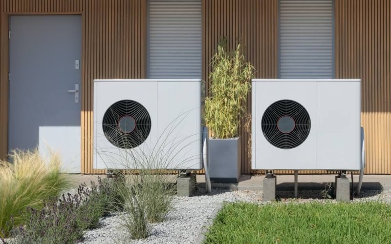 A,Pair,Of,Air,Source,Heat,Pumps,,An,Eco-friendly,Home