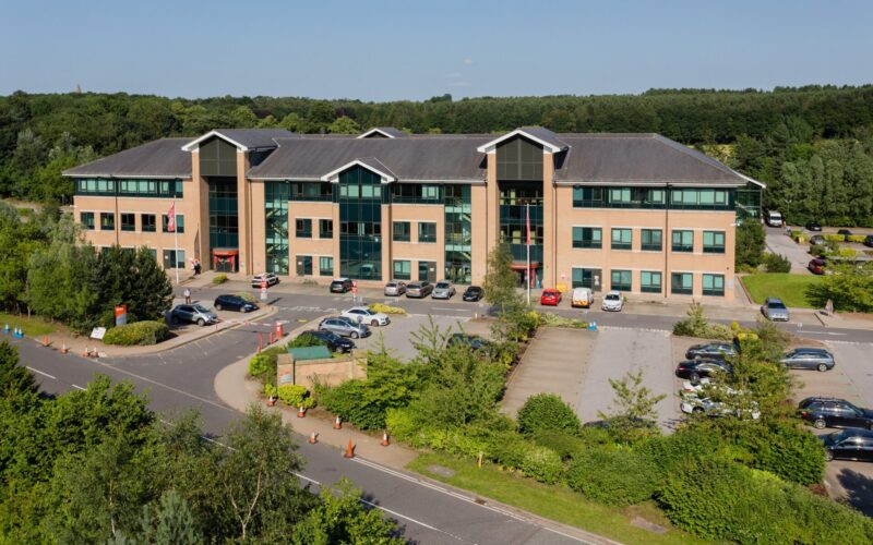 One Newstead Court in Nottingham is a modern office building with car parking and green spaces