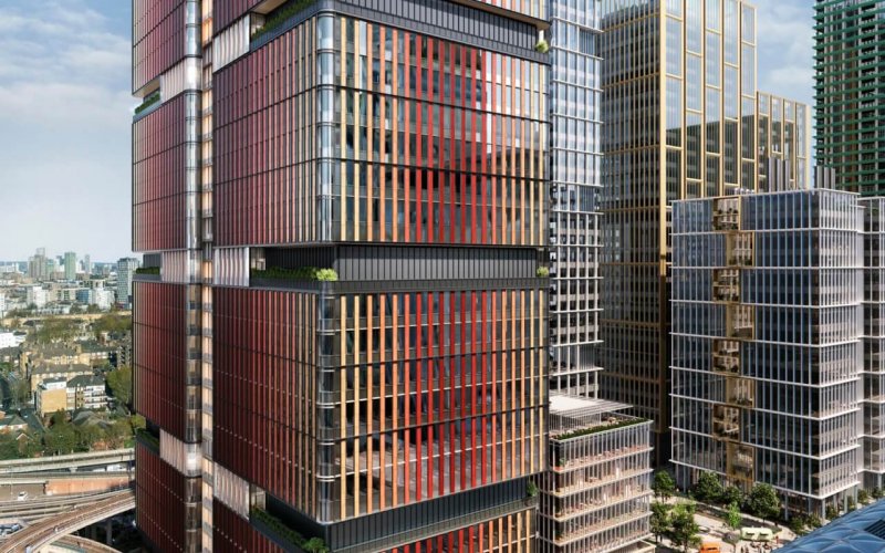 North Quay building CGI - Canary Wharf Group & Kadans