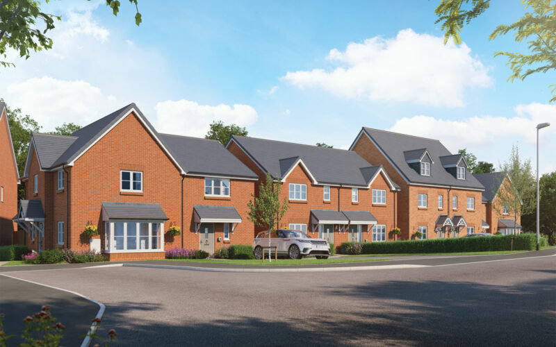 CGI of a row of brick built houses