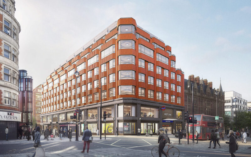 West One Oxford St corner view (credit AHMM and NBV Studio) 260410