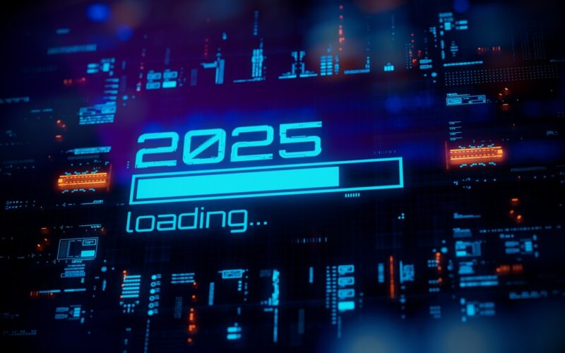 New,2025,Year,Progress,Bar,On,Digital,Lcd,Display,With