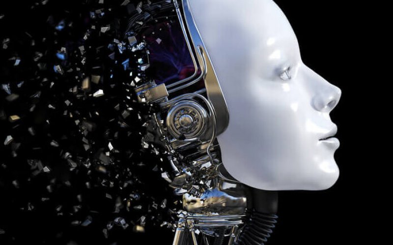 3d,Rendering,Of,The,Head,Of,A,Female,Robot.,The